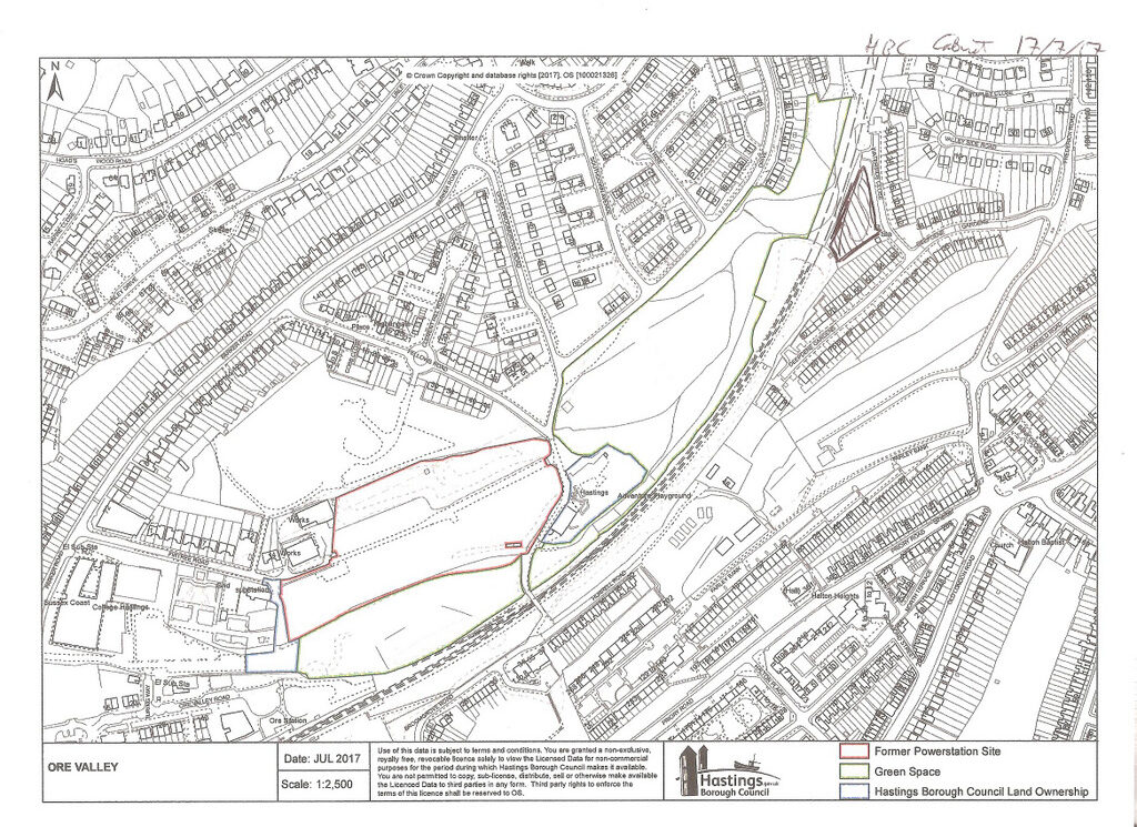 Map showing location of Ore Valley Greenspace